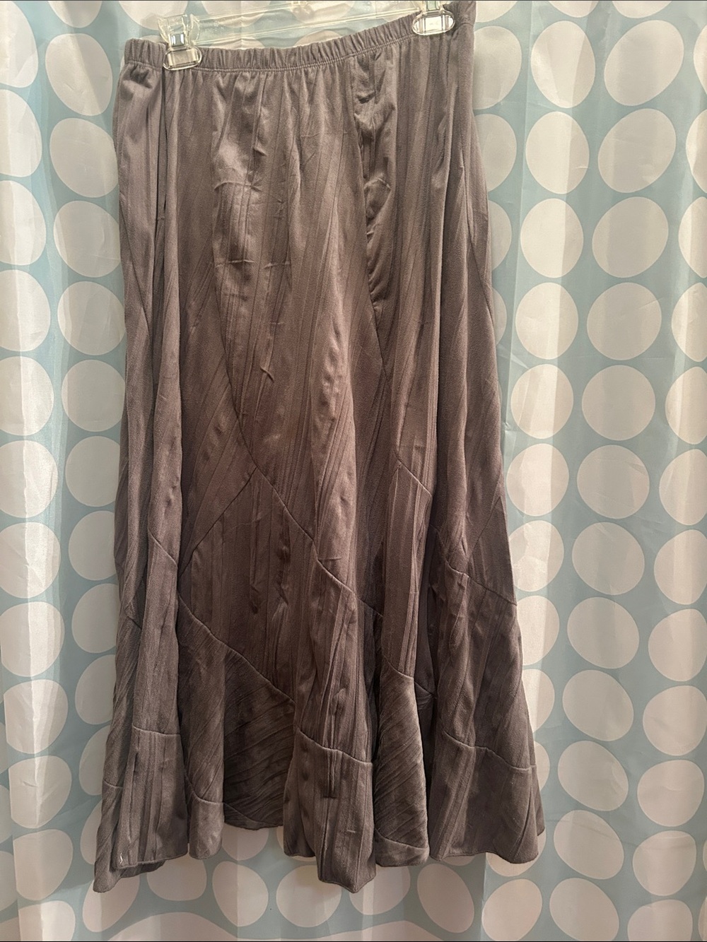 Women's Charcoal Maxi Skirt with Gentle Pleats